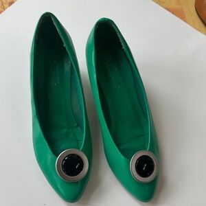 Green Women's Small healed shoes with Silver Accents vintage